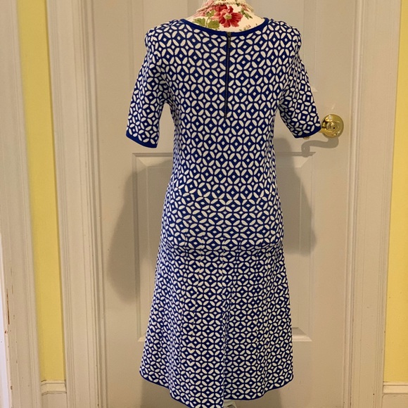 Talbots blue/white jacquard sweater dress size PM - Picture 2 of 8